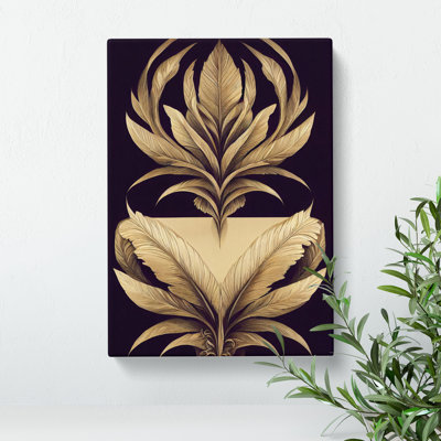 Art Deco Feather No.1 - Wrapped Canvas