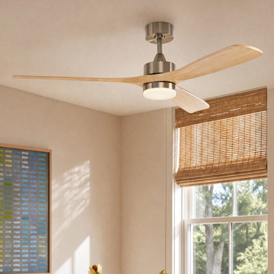 52" Brechter 3 - Blade LED Modern Classic Ceiling Fan with Remote Control and Light Kit Included