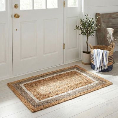 Tapis en jute tissé à la main avec envers en latex et coton Fogarty