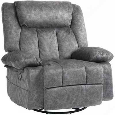 Chaise berçante pivotante inclinable pour le salon, fauteuil inclinable en tissu pour chambre de bébé, chaise berçante avec repose-pieds, poches latérales, gris anthracite