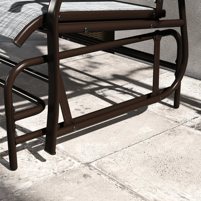 Fauteuil coulissant pour 2 personnes avec filet et table - Banc gris