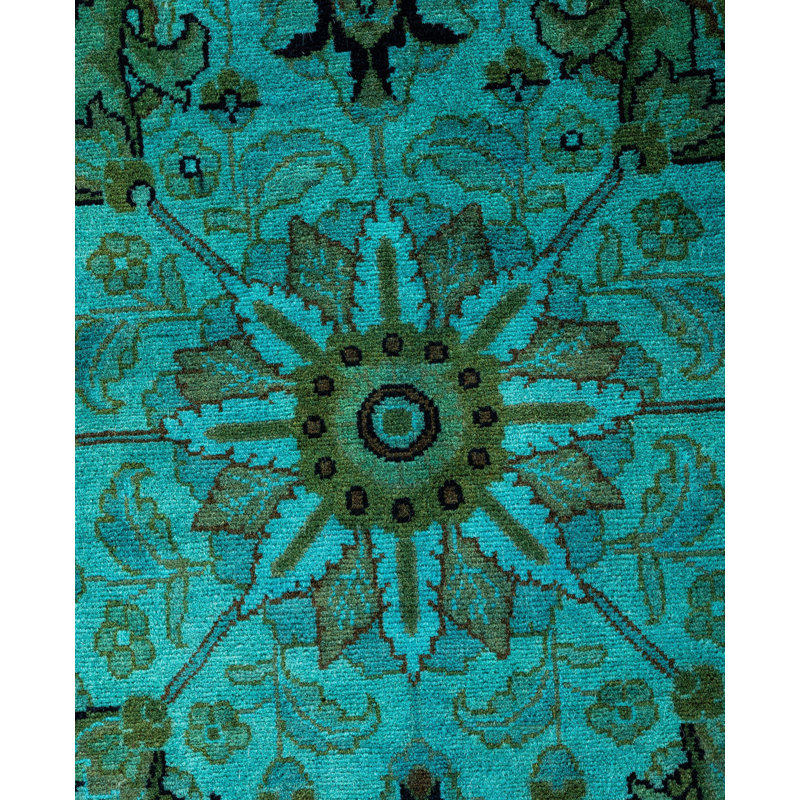 Overdyed One-of-a-Kind 9' 1" x 9' 1" Hand Knotted Area Rug