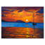 Bateau pendant la soirée, lueur au lac Ix - Peinture sur toile-60160747-60160757