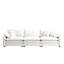 Canapé modulaire Mid-Century 3 places avec 2 accoudoirs et 3 coussins décoratifs, tissu en velours côtelé beige