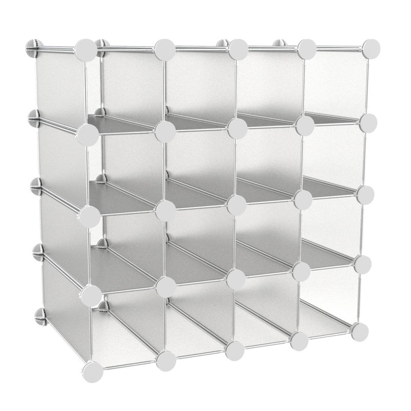 Cube Organizer- 16 Cube Shelves with Interlocking, Customizable, Stackable Modular Cubby Shelving for Organization and Storage by Lavish Home