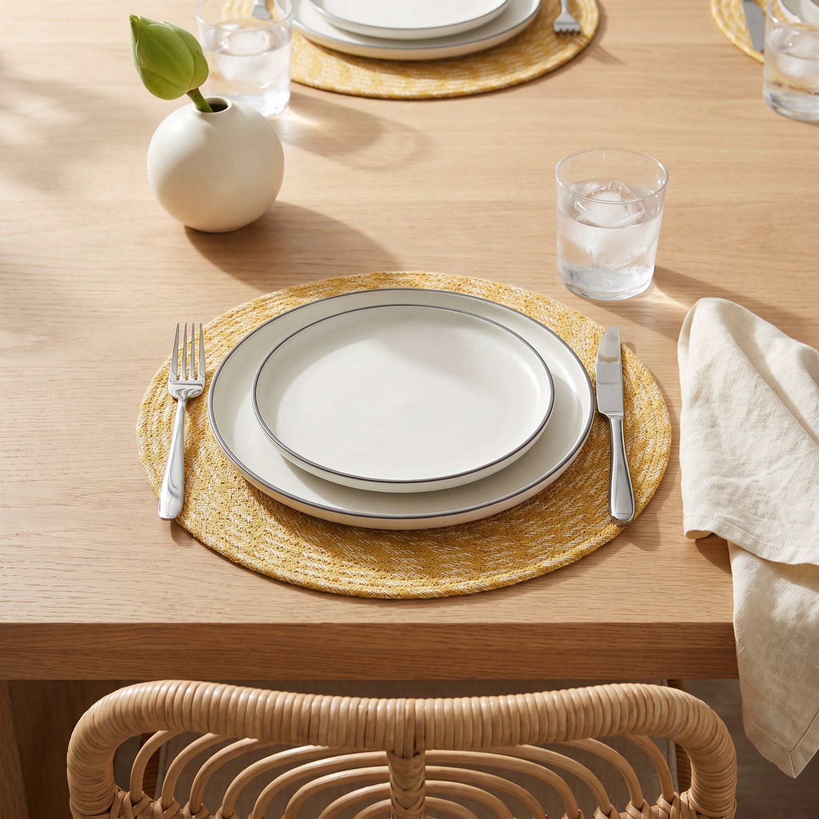 Owens Collection Owens Cotton Placemat, Yellow