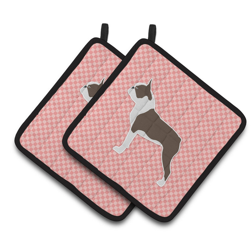 Manique Boston Terrier à damier, Rose