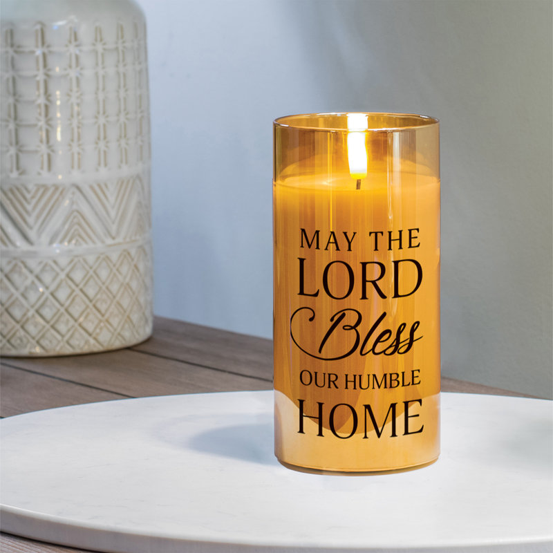 Flameless Jar Candle with Glass Holder