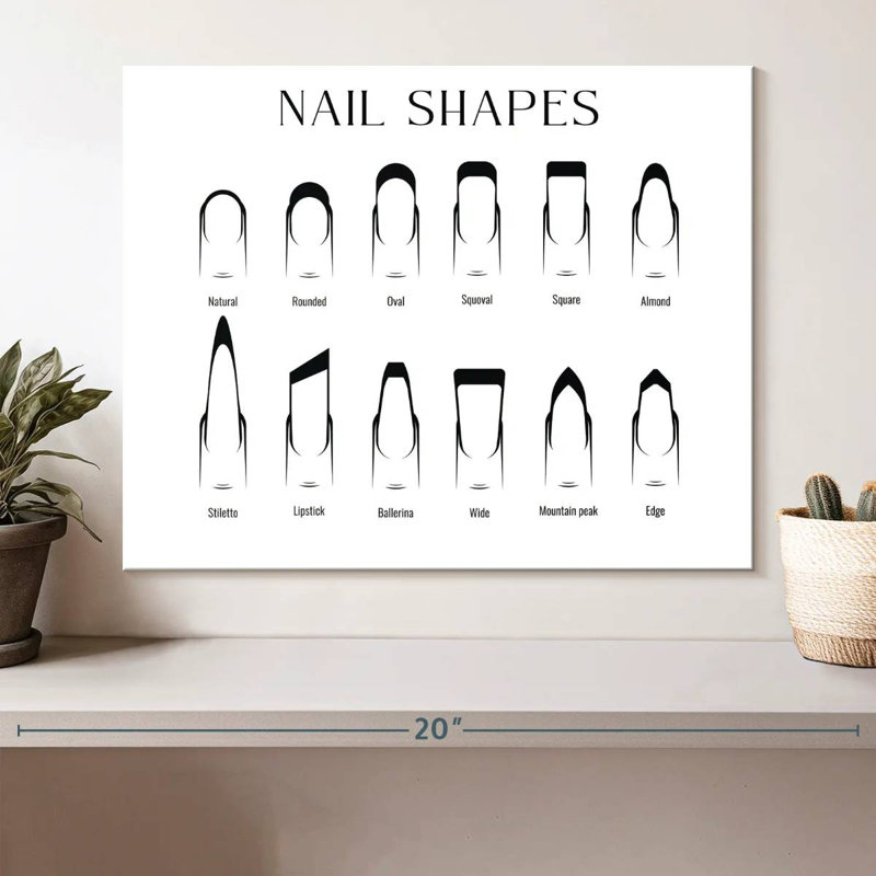 " Nail Shapes Chart " by Bryson D, 12" H x 15" W x 1.25" D
