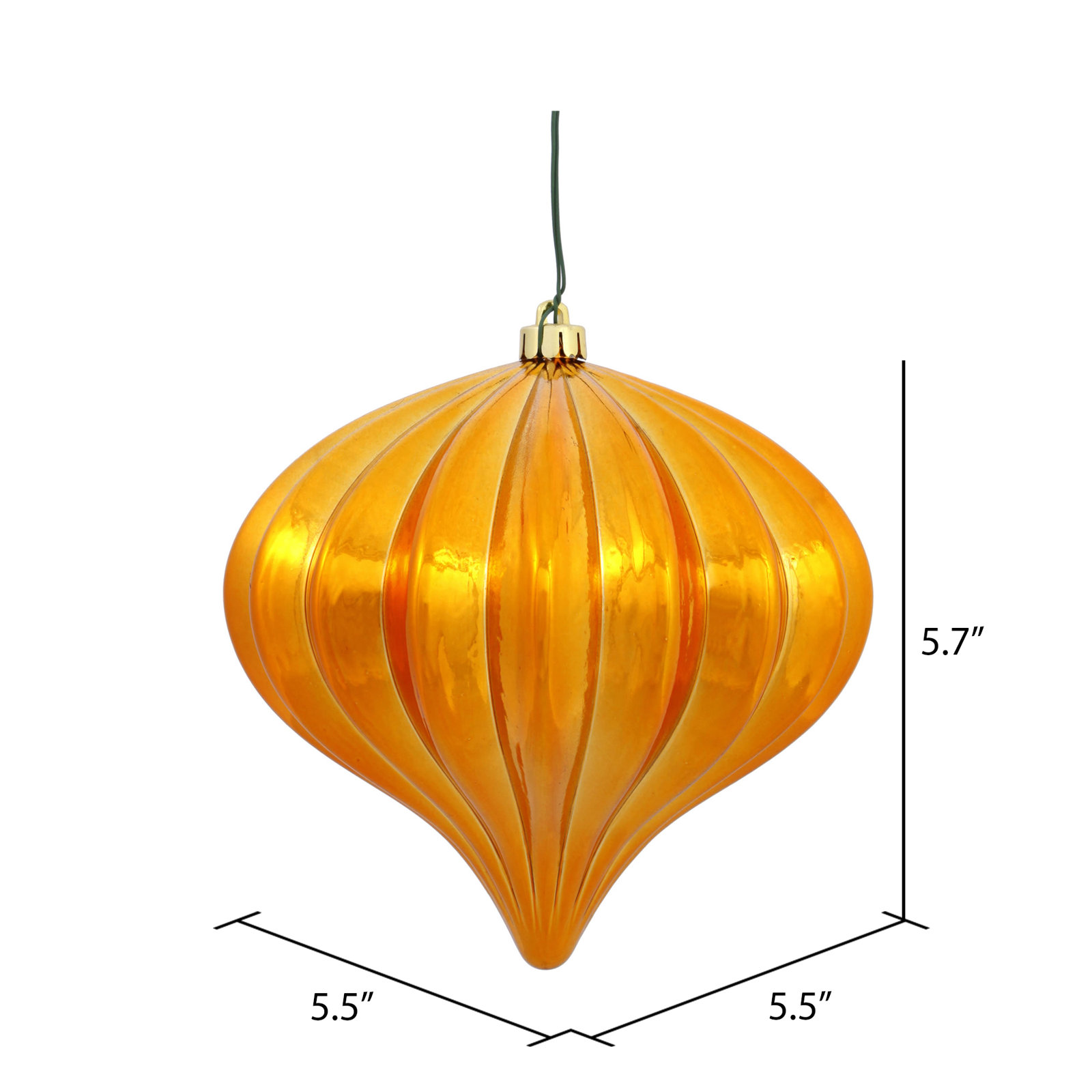 5.7" Onion Christmas Ornament UV, Antique Gold 1