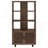 Walnut 3-Shelf Cabinet Bookcase