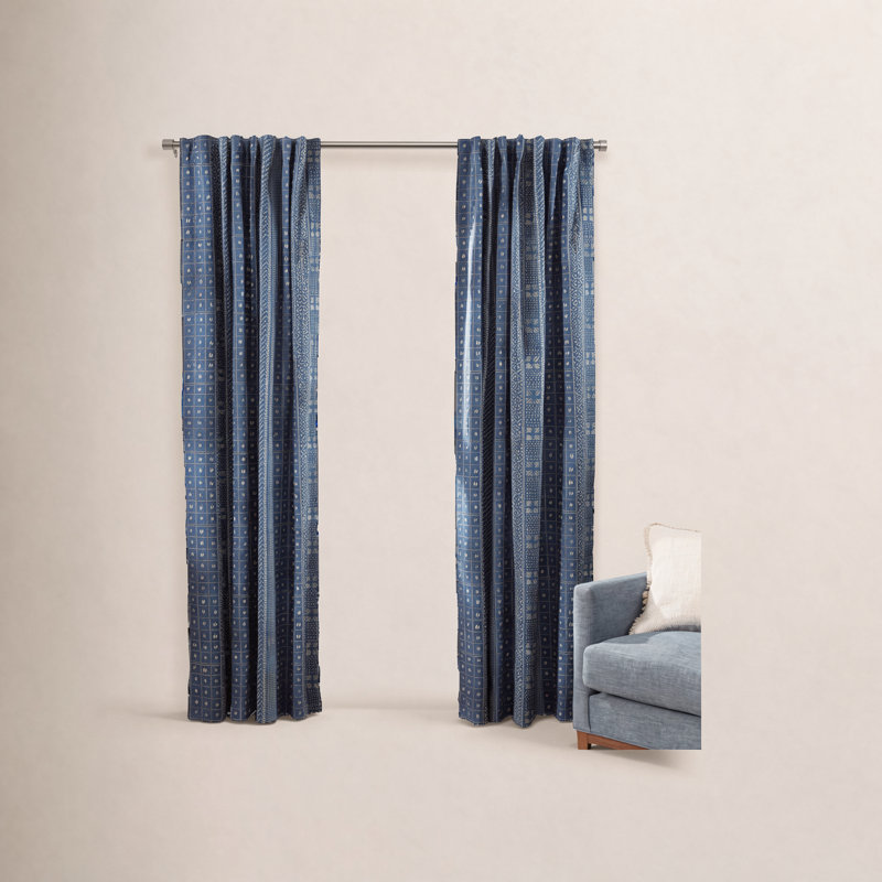 Rideau Kodi Batik Indigo, L 55 po x L 84 po