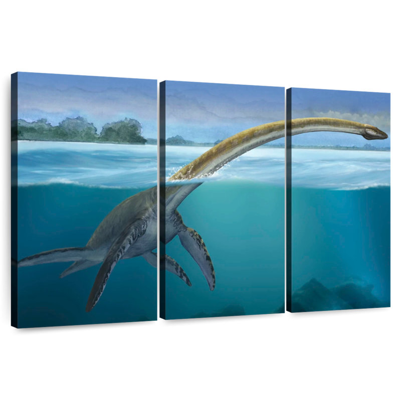 Brampt Elasmosaurus, 32" H x 50" W
