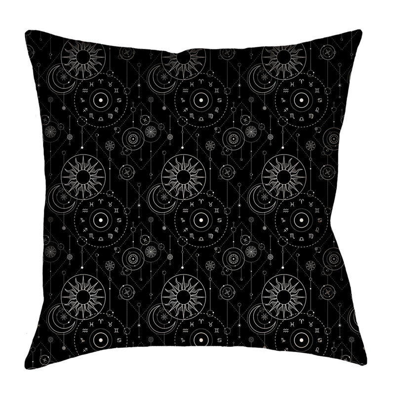 Coussin européen Katelyn Elizabeth, Noir, Polyester filé