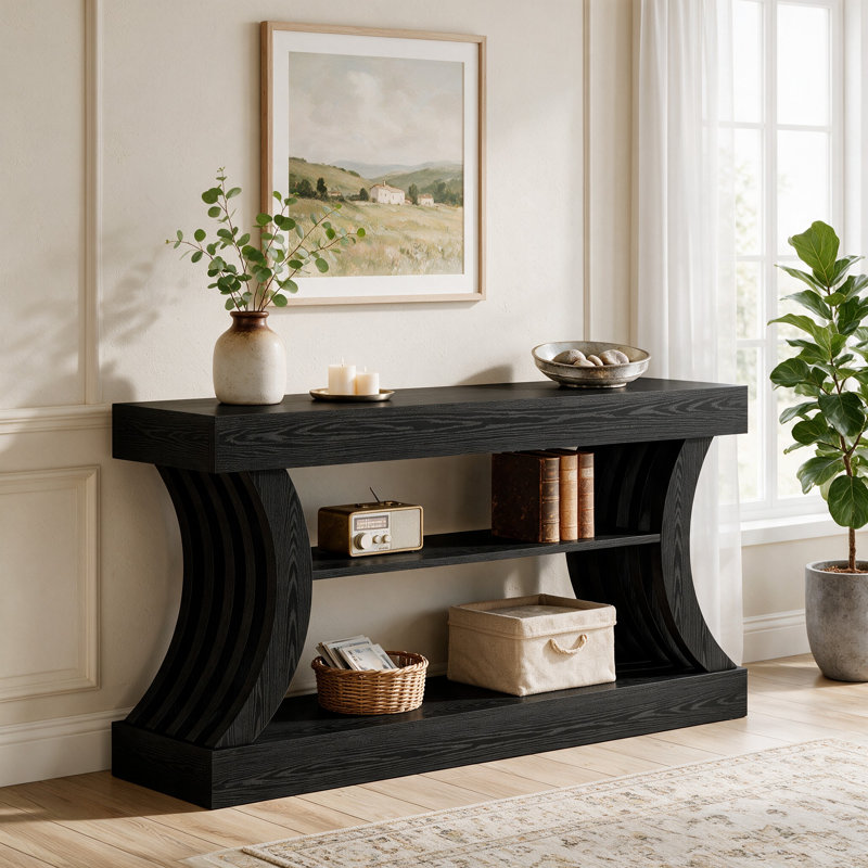 Console 70,9 "de long pour entrée, Noir, 70.9"