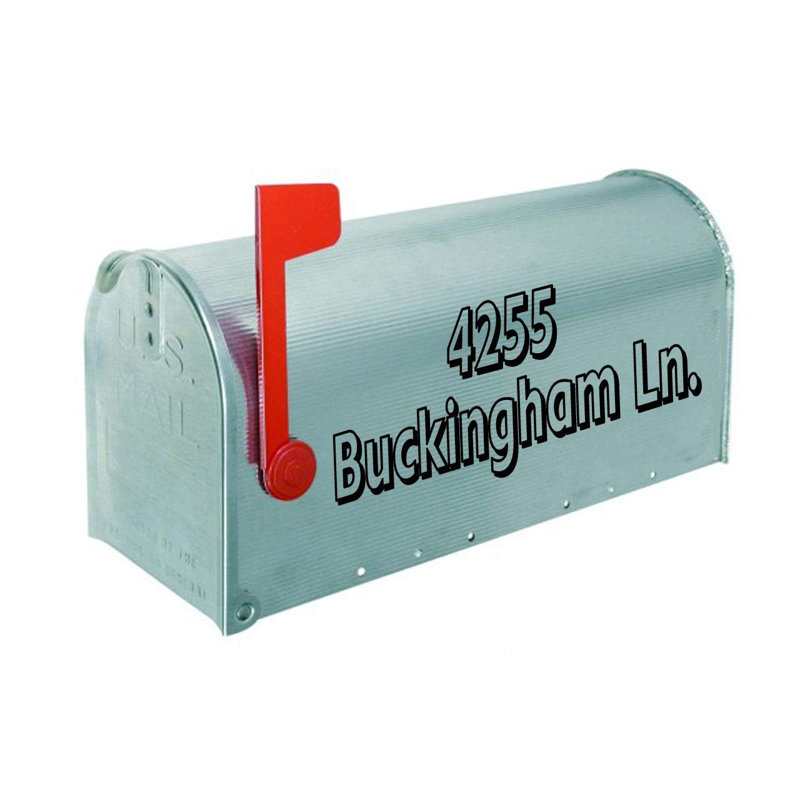 Décalcomanie murale personnalisée avec insertion de boîte aux lettres, H 3,5 po x l 12 po, Noir