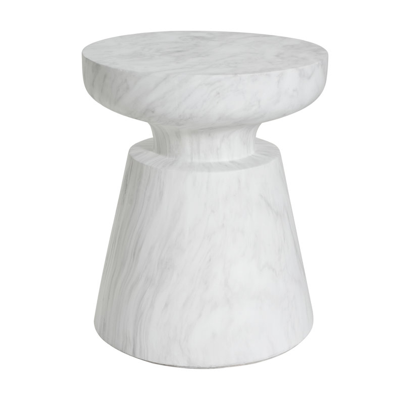 Table d'appoint d'extérieur en travertin Ponti, blanc