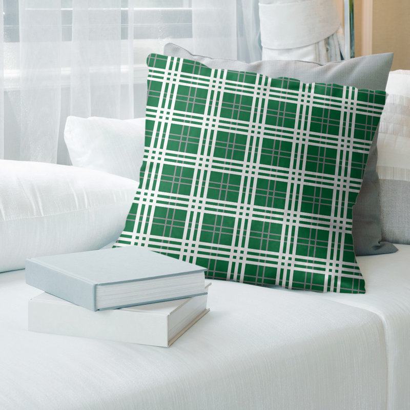 Coussin Los Angeles, 14 po x 14 po, Down Blend, Vert / argent / blanc Seattle 