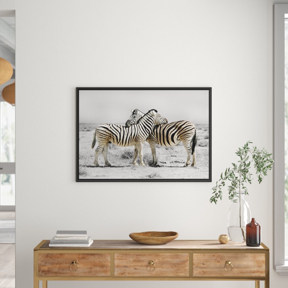 Gerahmtes Wandbild Zebras in der Savanne