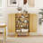 Buffet Cabinet Storage Cabinet w/ Double Doors & 3 Detachable Shelves