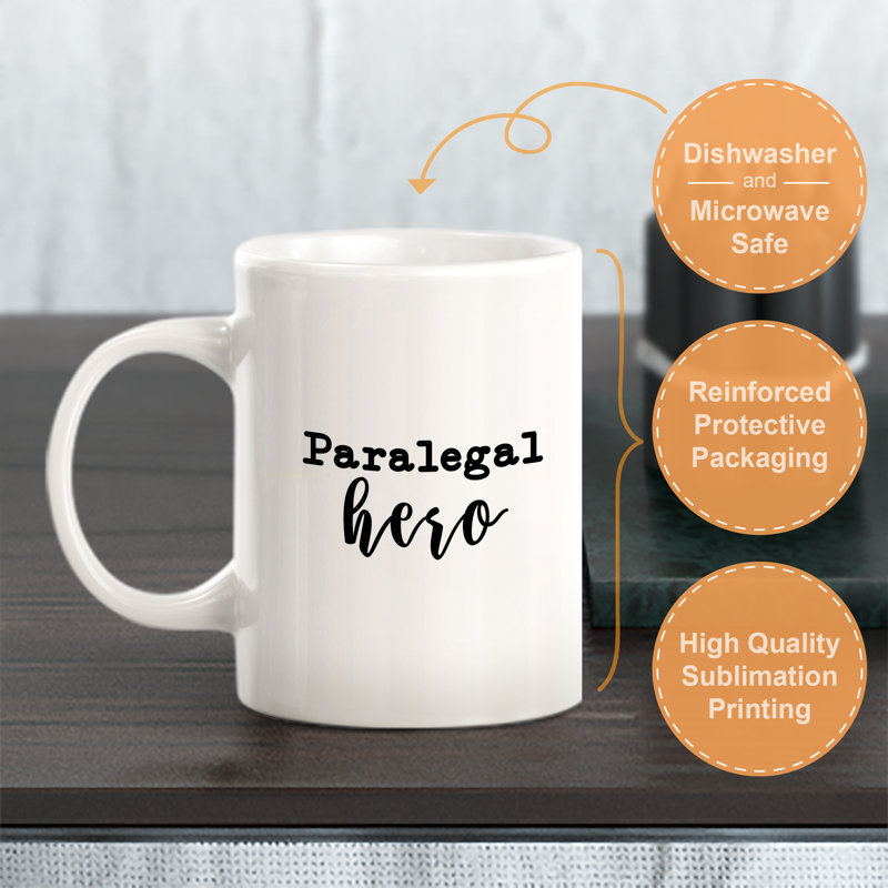 Grande tasse à café Dale, 11 oz, « Paralegal Hero Cursive »