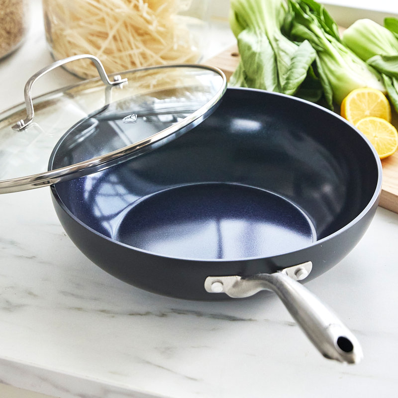 Blue Diamond Hard Anodized Nonstick Covered Fry Pan, 11"