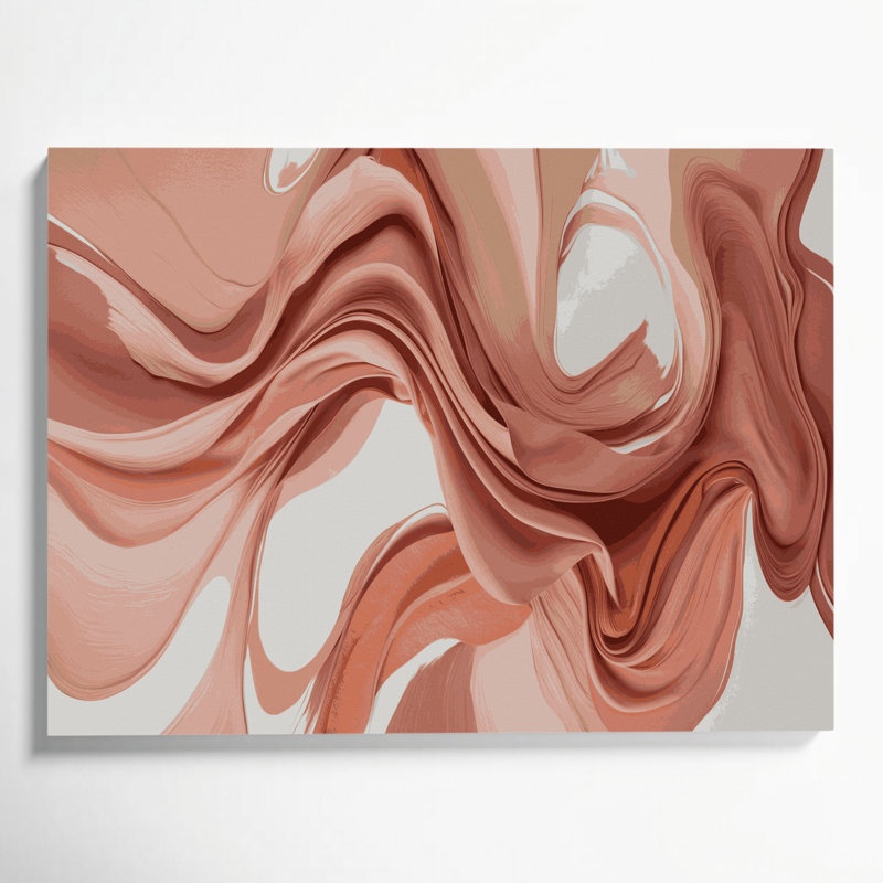 «Lyrical Abstraction 6», art mural sur toile rose, H 11 po x l 14 po