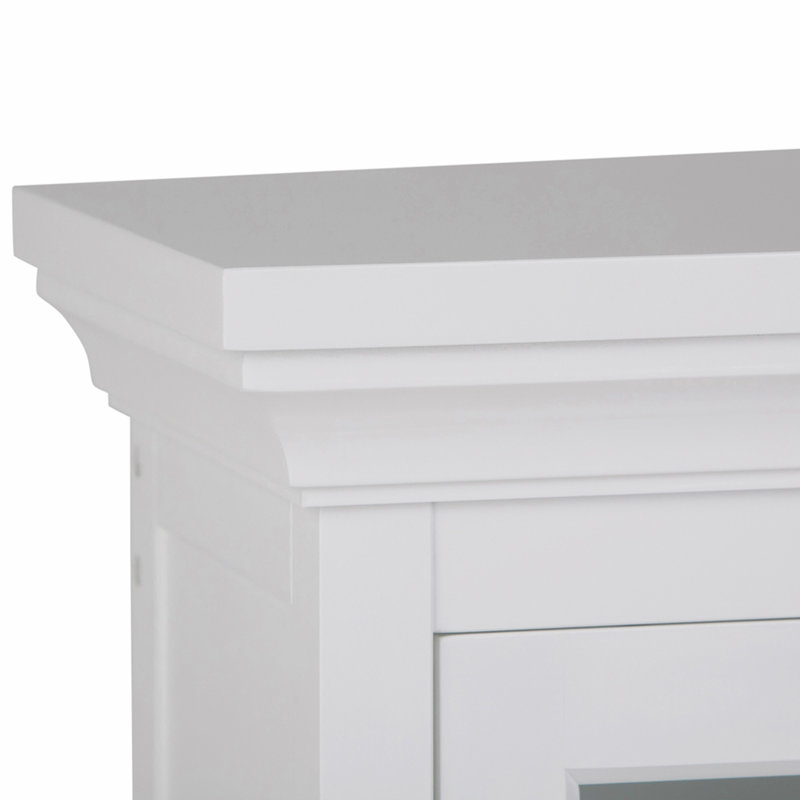 Armoire murale Avington de 61 cm de large en bois massif, à deux portes et compartiments, de couleur blanc pur
