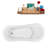 61" Streamline Clawfoot Soaking Acrylic Bathtub With Drain, Clawfeet, and Bamboo Tray-499864584-499507052