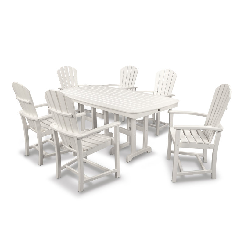 POLYWOOD Palm Coast 7-Piece Dining Set, White