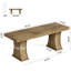 Bureau d'ordinateur 79 "en bois, bureau de direction de ferme avec base à piédestal incurvé, brun naturel