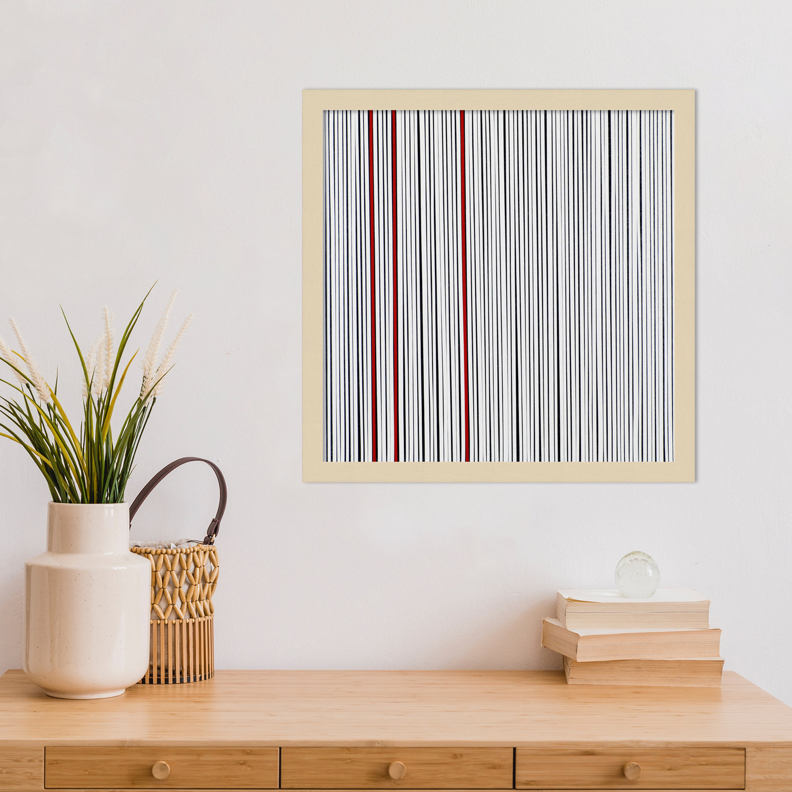 Mostly White Print by Alex Dunn, Brown, 17" H x 17" W x 1" D