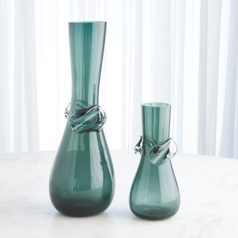 Knot Vase, Green, 11.5" H x 5.5" W x 5.5" D