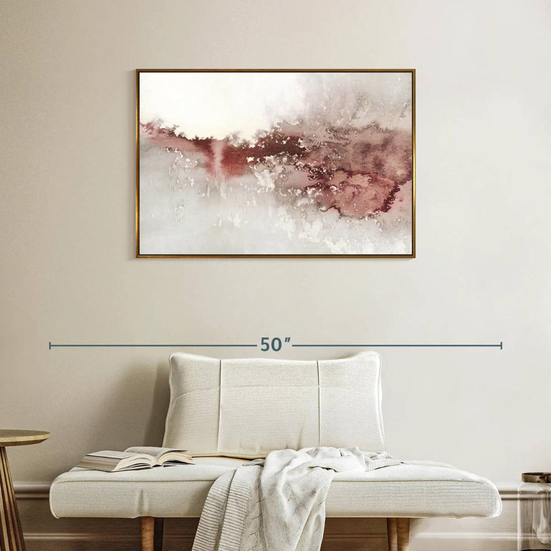 Douces vagues I, Cadre flottant doré, 37 po x 25 po