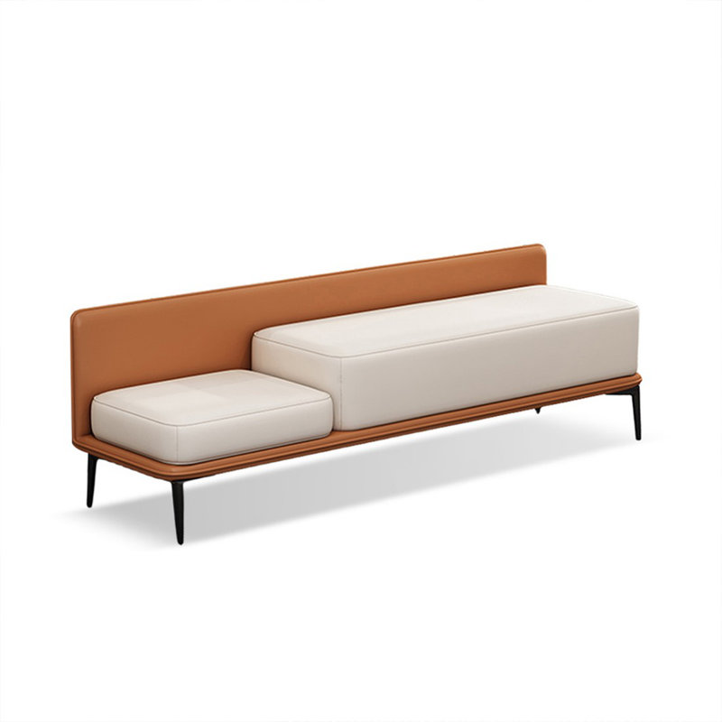 Banc rembourré orange, Orange, H 20,47 po x l 47,24 po x P 15,75 po