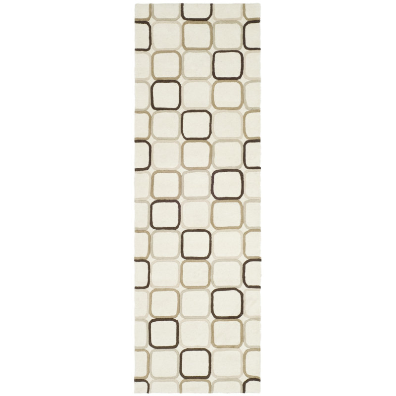 Steuart Hand Tufted Wool And Viscose Geometric Rug, Runner 2'6" x 10'