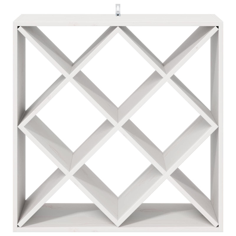 Solid Wood Open Shelving Wine Bottle Rack, White