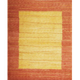 Plateau Hand Knotted Wool Geometric Area Rug in Red/Yellow