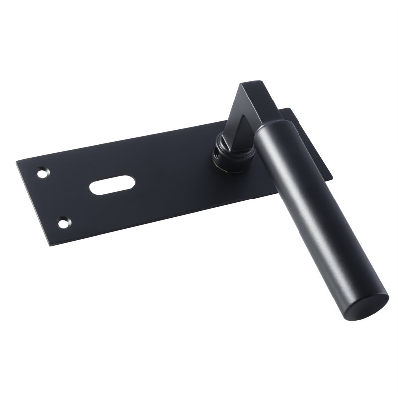 Earnestine Lock Door Handle, Matt Black