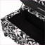 Repose-pieds avec rangement, tissu floral, charnières à fermeture en douceur | Multifonctionnel pour le salon / la chambre à coucher | Noir | Bois-1609721733