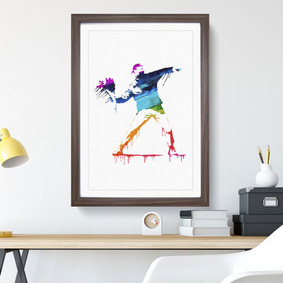 Banksy Flower Thrower - Framed Print