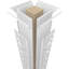 Colonne de mosaïque carrée classique non fuselée Craftsman avec couronne et base-71100106