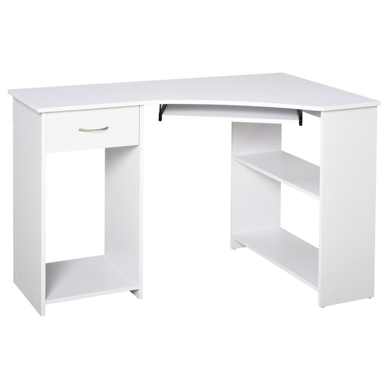 Emmetta L-Shaped Executive Desk, White