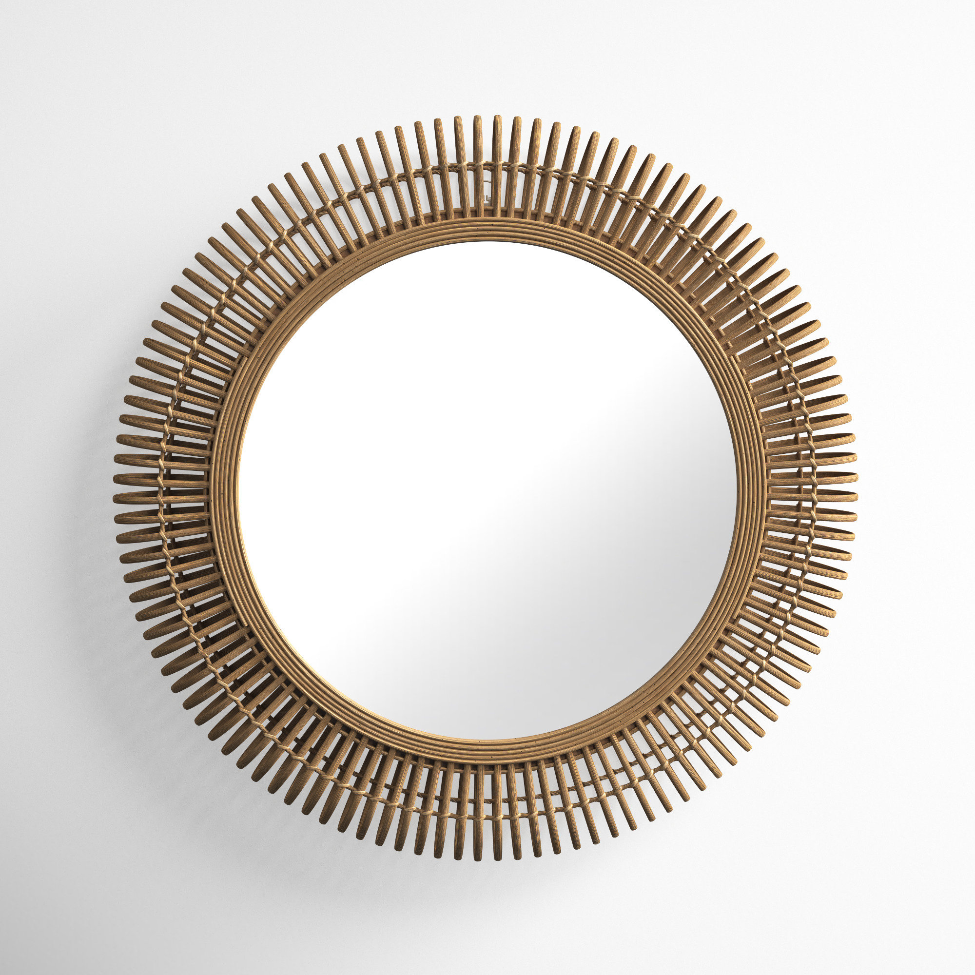 Joss & Main Teagan Wicker / Rattan Circle Wall Mirror & Reviews Wayfair