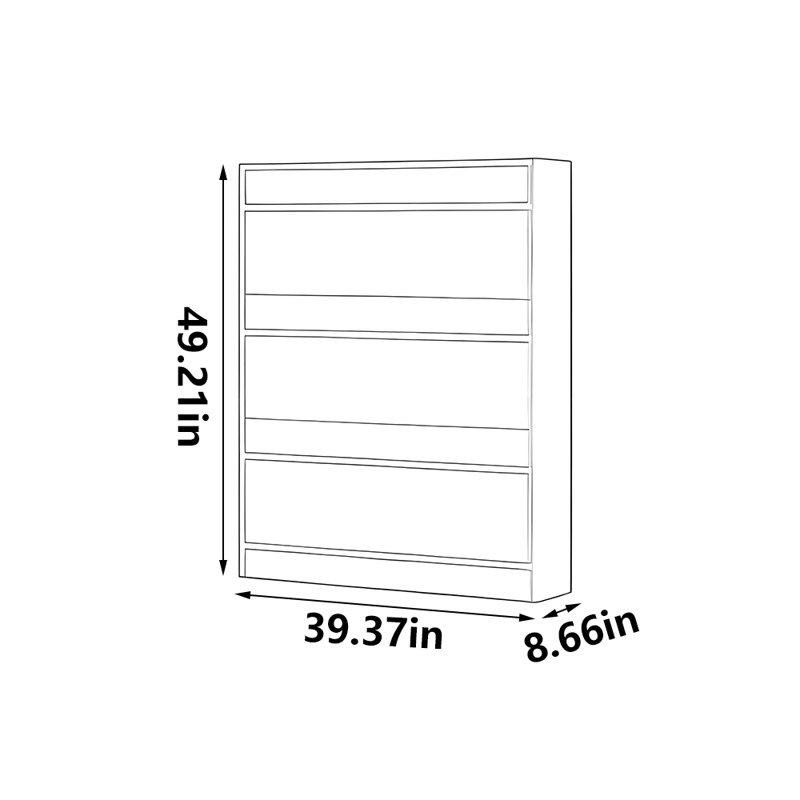 American style practical storage shoe cabinet, 49.21" H x 39.37" W x 8.66" D