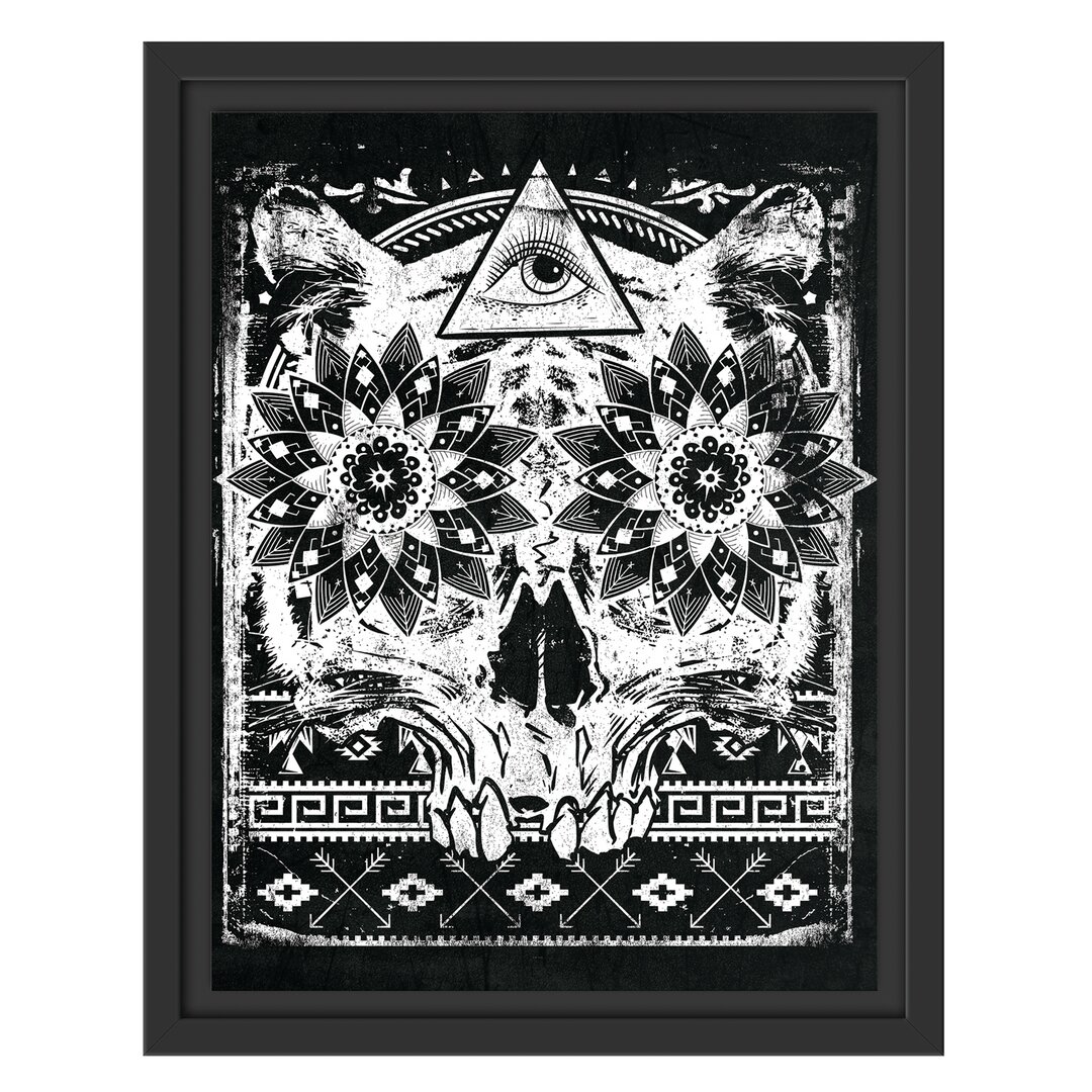 Gerahmtes Wandbild Lotus black