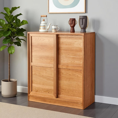 Floor-standing sliding door storage accent chest