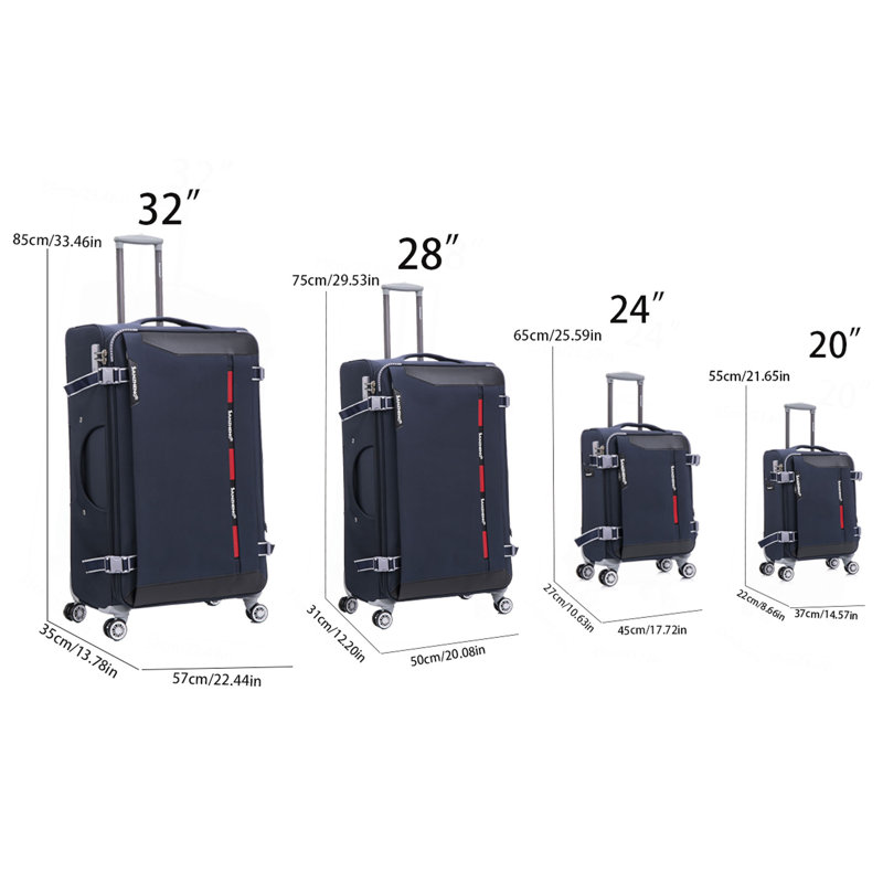 Softside Upright Luggage Set , Lightweight,4-Piece (20//24/28/32)