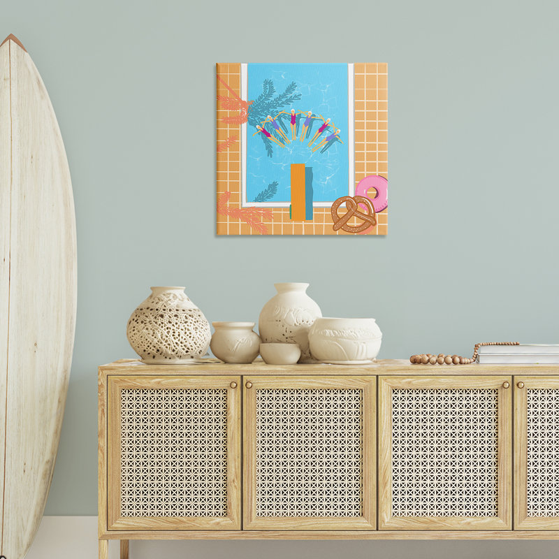 «In Sync Pool Swimmers», art mural sur toile par Ashley Singleton, H 30 po x l 30 po