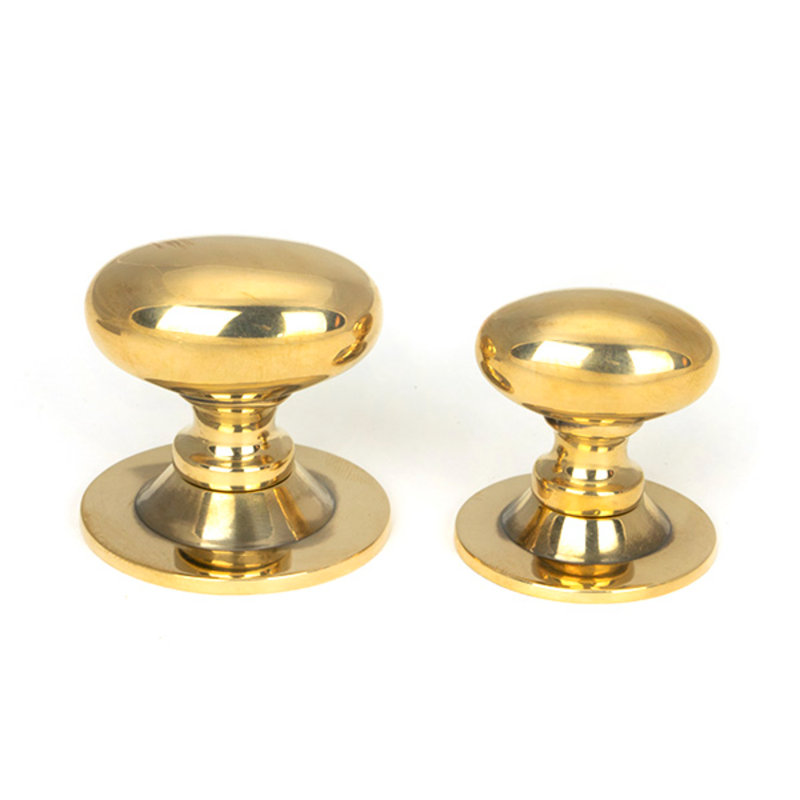 Polished Bronze Oval Cabinet Knob 40Mm, Aged Brass